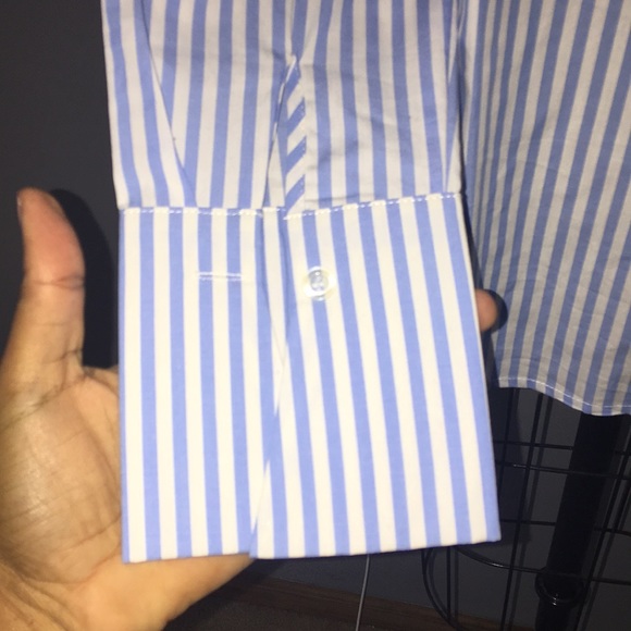 Striped off the shoulder button down - Picture 4 of 4